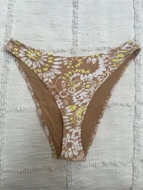 NWOT American Eagle Outfitters aerie Green, White & Brown Print Bikini Bottom